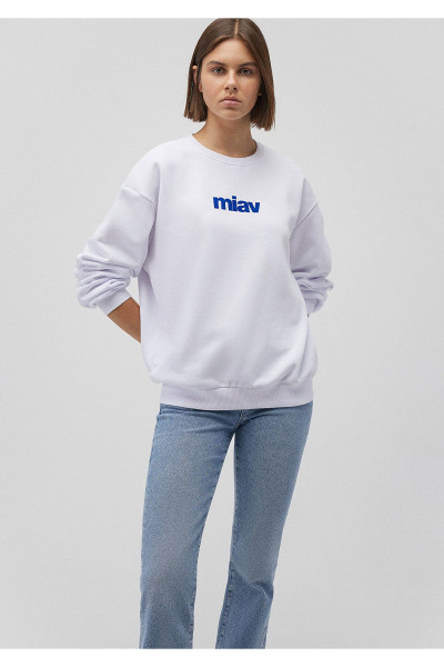 Miav Baskılı Beyaz Sweatshirt 1610964-620 Miav Baskılı Beyaz Sweatshirt 1610964-620