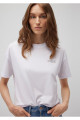 Logo Baskılı Beyaz Tişört Loose Fit / Bol Rahat Kesim 1611309-620 Logo Baskılı Beyaz Tişört Loose Fit / Bol Rahat Kesim 1611309-620