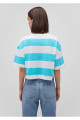 Logo Baskılı Çizgili Crop Tişört Crop / Kısa Kesim 1612229-86677 Logo Baskılı Çizgili Crop Tişört Crop / Kısa Kesim 1612229-86677