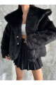 Kadın Siyah Premium Peluş Kışlık Suni Premium Kürk Mont Kadın Siyah Premium Peluş Kışlık Suni Premium Kürk Mont