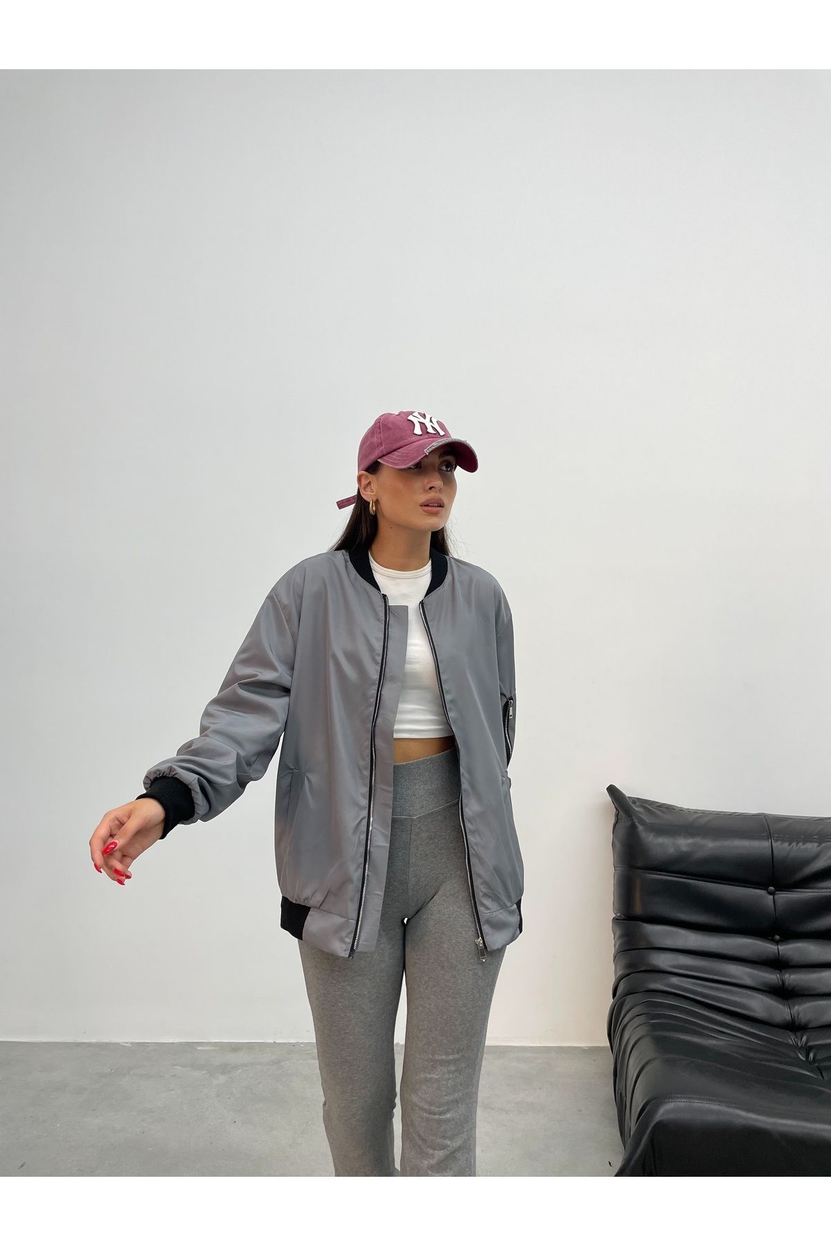 Unisex Oversize Bomber Ceket Unisex Oversize Bomber Ceket