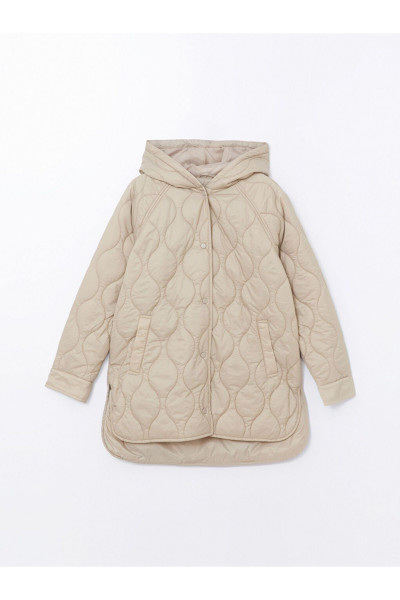 LCWAIKIKI Classic Bej Kapüşonlu Kendinden Desenli Oversize Kadın Şişme Mont LCWAIKIKI Classic Bej Kapüşonlu Kendinden Desenli Oversize Kadın Şişme Mont