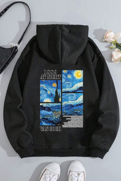 Vangogh Baskılı Oversize Sweatshirt Vangogh Baskılı Oversize Sweatshirt