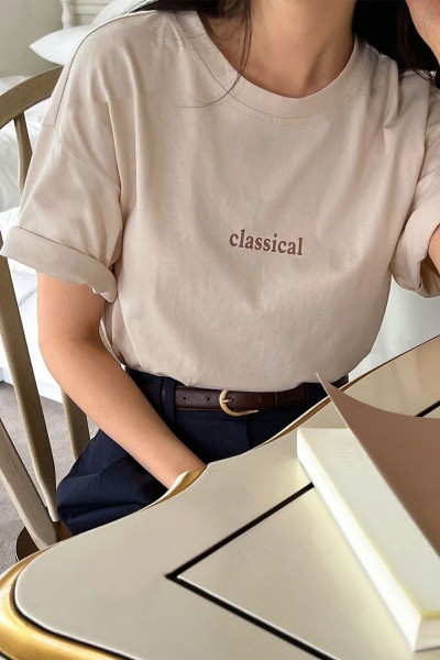 Unisex Classical Baskılı Oversize Tshirt Unisex Classical Baskılı Oversize Tshirt