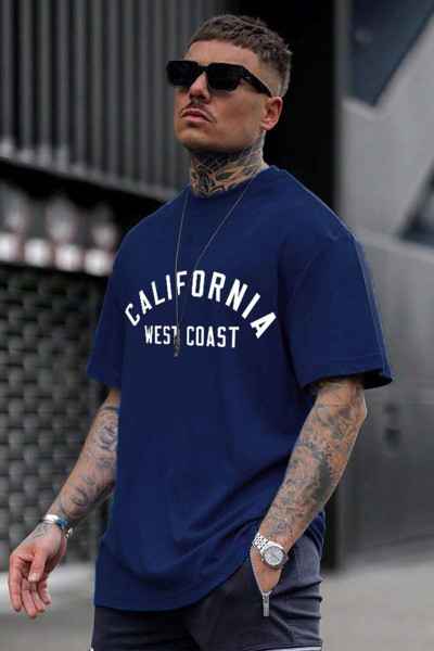 Unisex West Coast Baskılı Oversize Tshirt