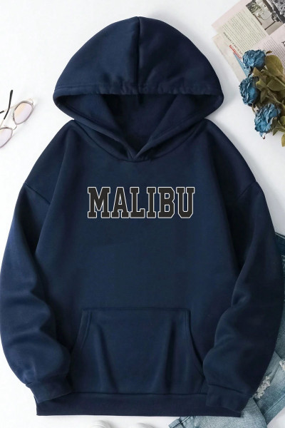 Unisex Malıbu Baskılı Oversize Sweatshirt Unisex Malıbu Baskılı Oversize Sweatshirt