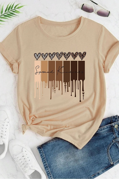 Unisex Leopar Kalp Baskılı Oversize T-shirt Unisex Leopar Kalp Baskılı Oversize T-shirt