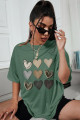 Unisex Kalp Baskılı T-shirt Unisex Kalp Baskılı T-shirt