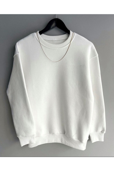 Unisex Düz Beyaz Sweatshirt Unisex Düz Beyaz Sweatshirt