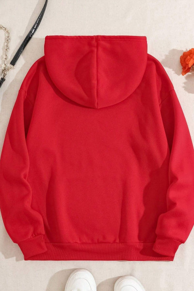 Leopar Kalp Baskılı Oversize Sweatshirt Leopar Kalp Baskılı Oversize Sweatshirt