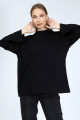 Plume Kadın Siyah Uzun Kollu Bisiklet Yaka Basic Oversize T-shirt Plume Kadın Siyah Uzun Kollu Bisiklet Yaka Basic Oversize T-shirt