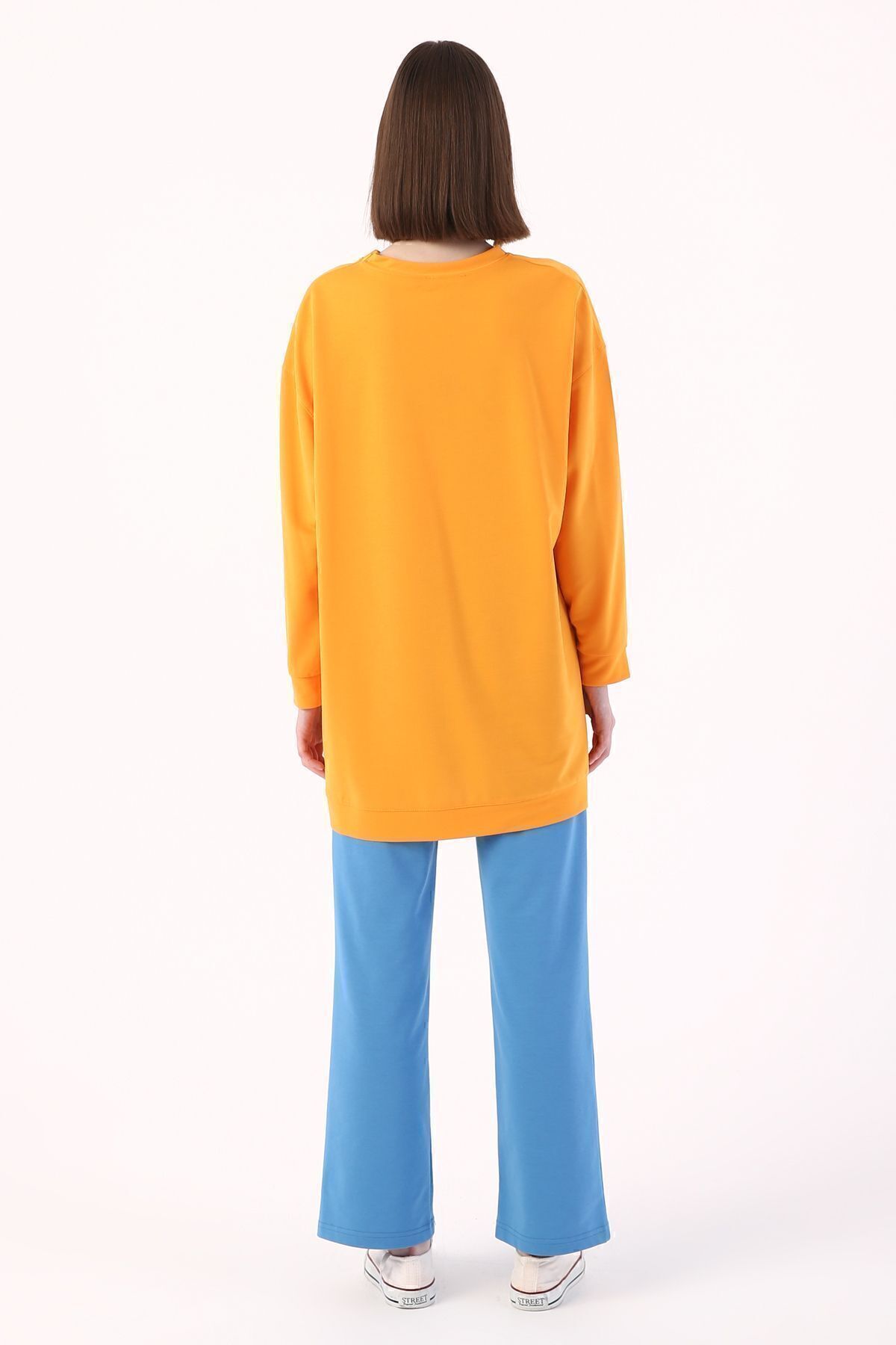 Koyu Sarı Oversize Omuzdan Fermuarlı Sweat Tunik Koyu Sarı Oversize Omuzdan Fermuarlı Sweat Tunik