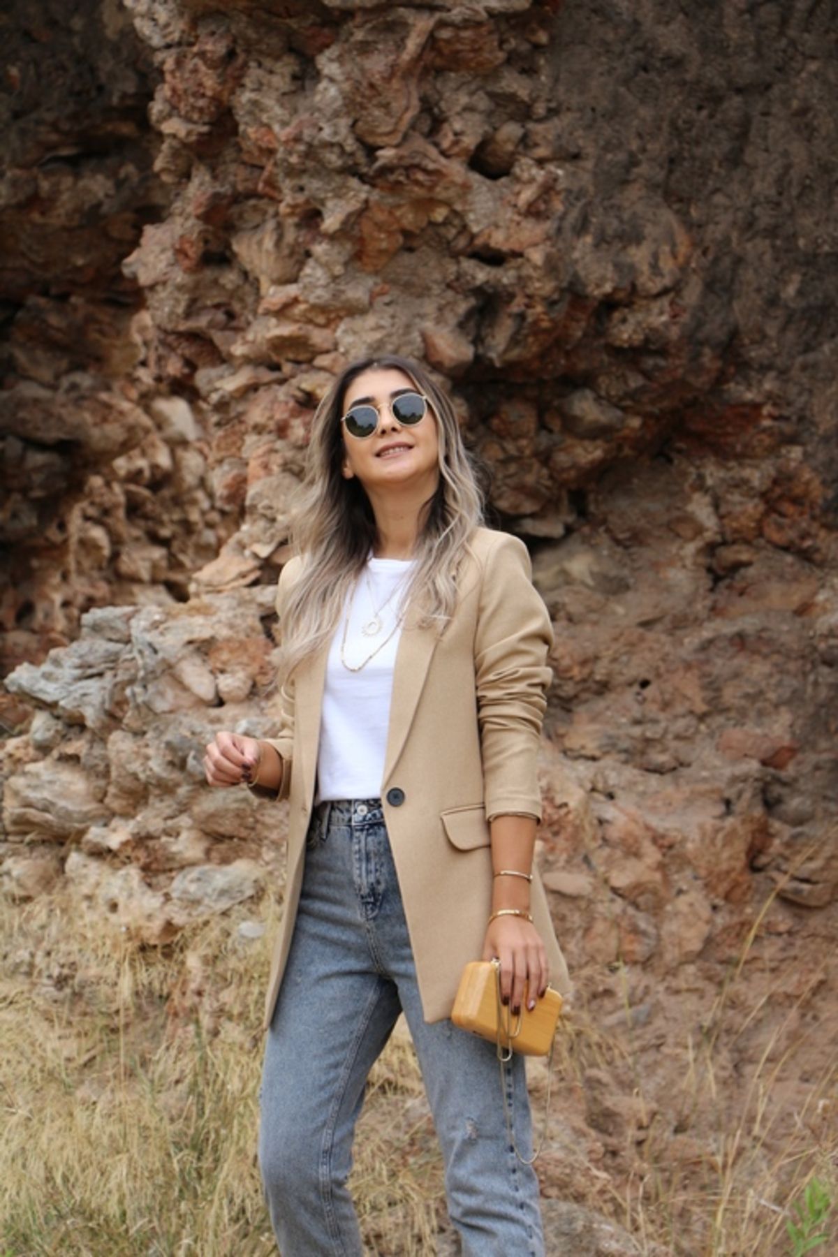 Kum Yün Efekt Blazer Kum Yün Efekt Blazer