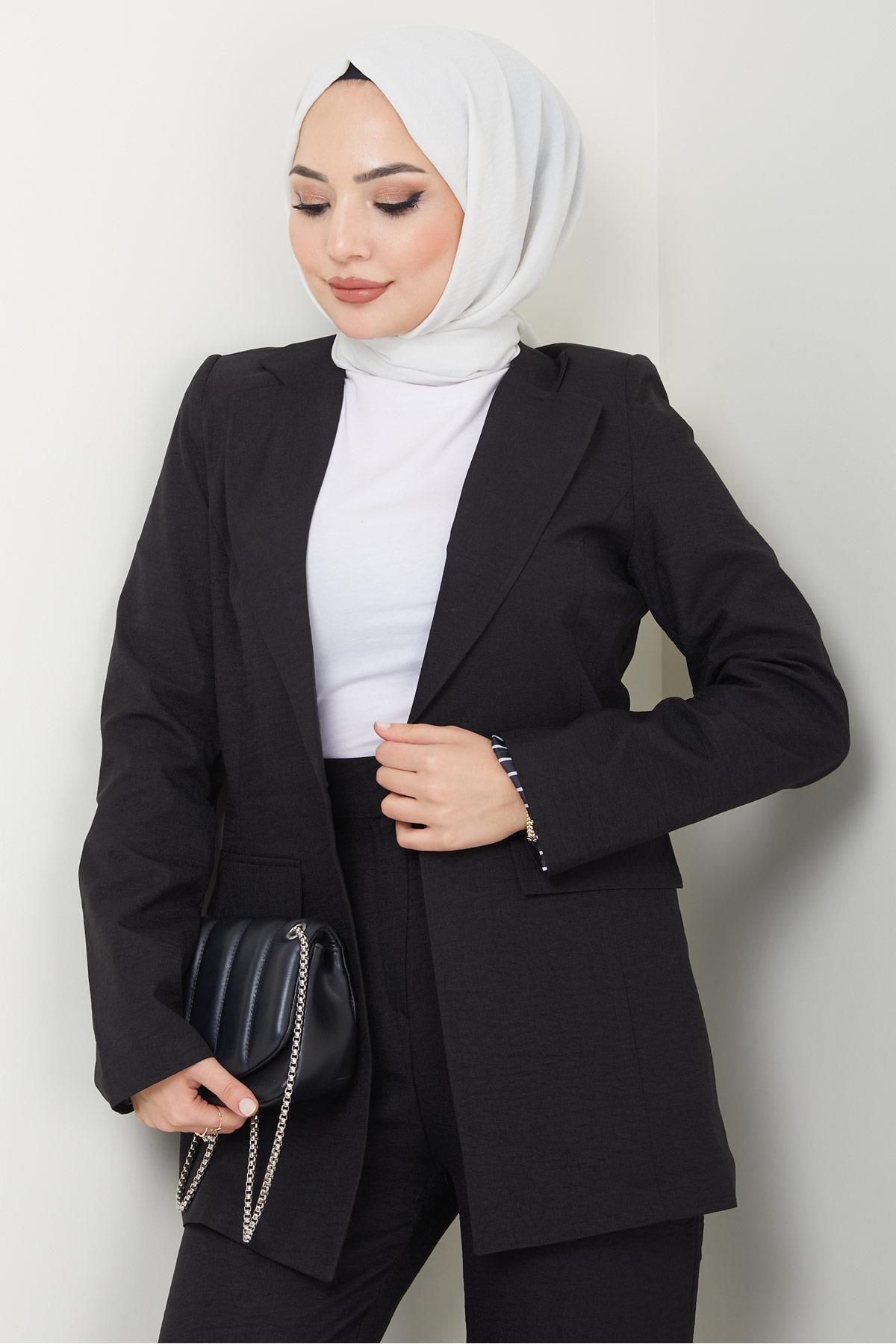 Sofya Ceketli Takım Siyah HM2414 Sofya Ceketli Takım Siyah HM2414