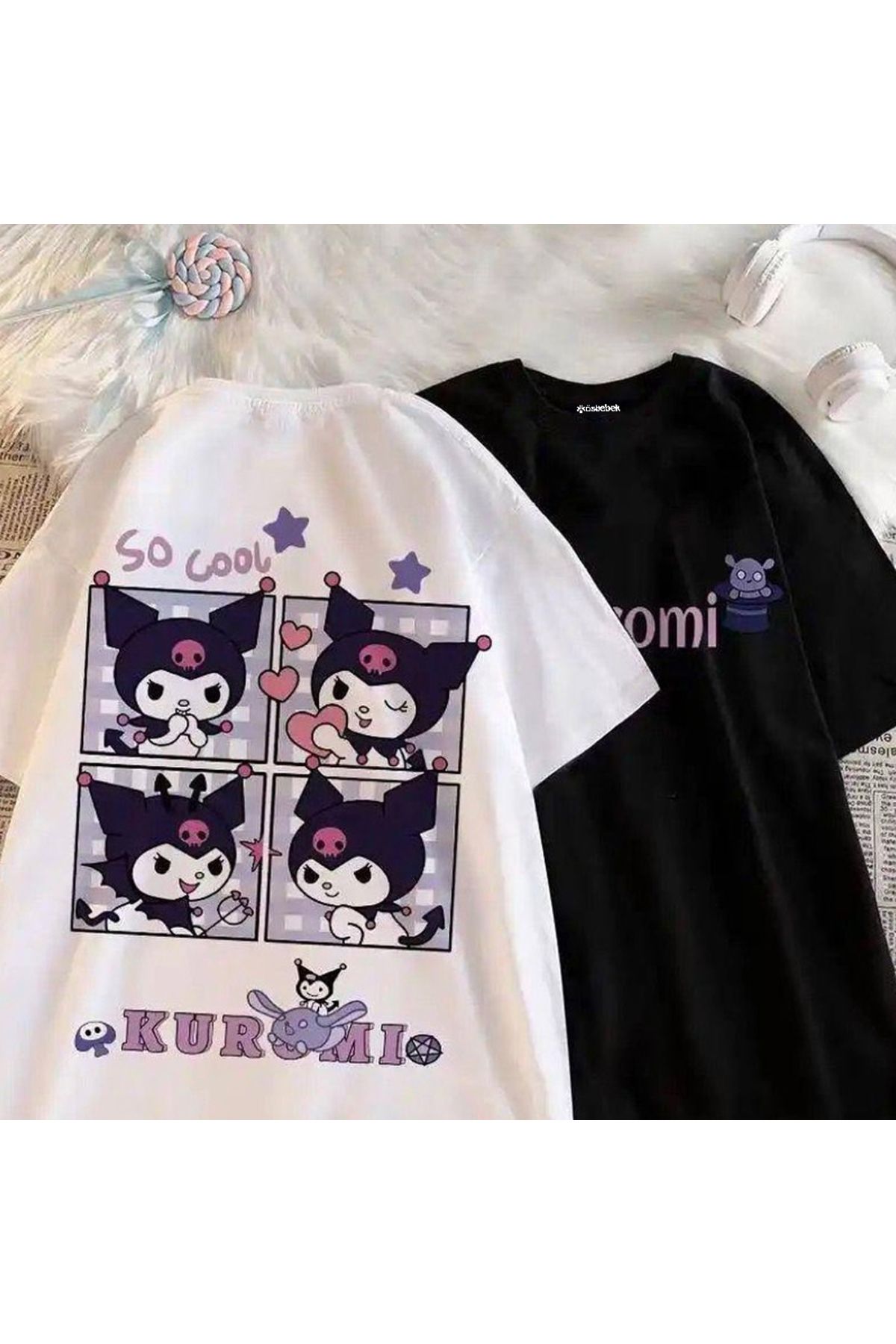 Beyaz Anime Harajuku Kuromi - Postcard Photos (Unisex) T-Shirt