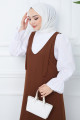 Nehir Örme Jile Elbise Kahverengi HM2389 Nehir Örme Jile Elbise Kahverengi HM2389
