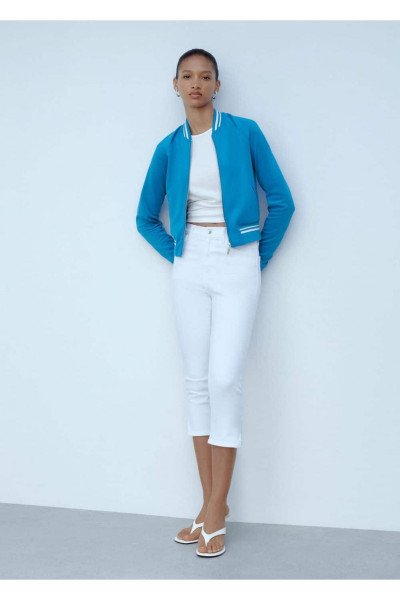 Kontrast çizgili bomber ceket Kontrast çizgili bomber ceket