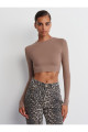 31236 Uzun Kollu Crop Top-Vizon