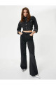 Yüksek Bel Geniş Paça Çift Kumaş Detaylı Kot Pantolon - Wide Leg Jeans Yüksek Bel Geniş Paça Çift Kumaş Detaylı Kot Pantolon - Wide Leg Jeans