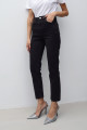Siyah Boy Fit Kesik Paça Jean Siyah Boy Fit Kesik Paça Jean