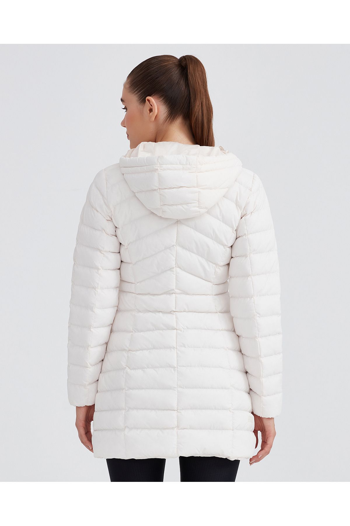 W Essential Maxi Length Hooded Jacket Kadın Beyaz Mont S212005-102 W Essential Maxi Length Hooded Jacket Kadın Beyaz Mont S212005-102