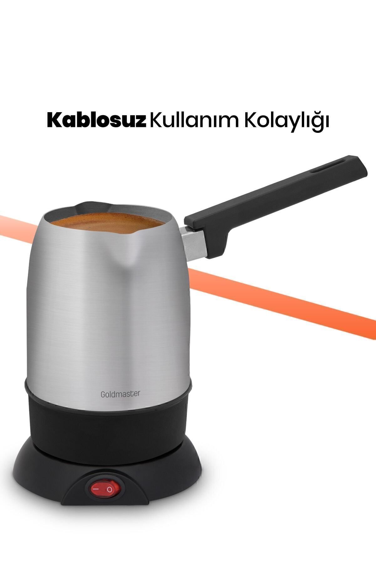 Kahvezade Paslanmaz Çelik Çift Ağızlı 5 Fincan Kapasiteli Elektrikli Cezve By5321 Kahvezade Paslanmaz Çelik Çift Ağızlı 5 Fincan Kapasiteli Elektrikli Cezve By5321