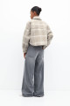 Kareli crop fit ince ceket Kareli crop fit ince ceket