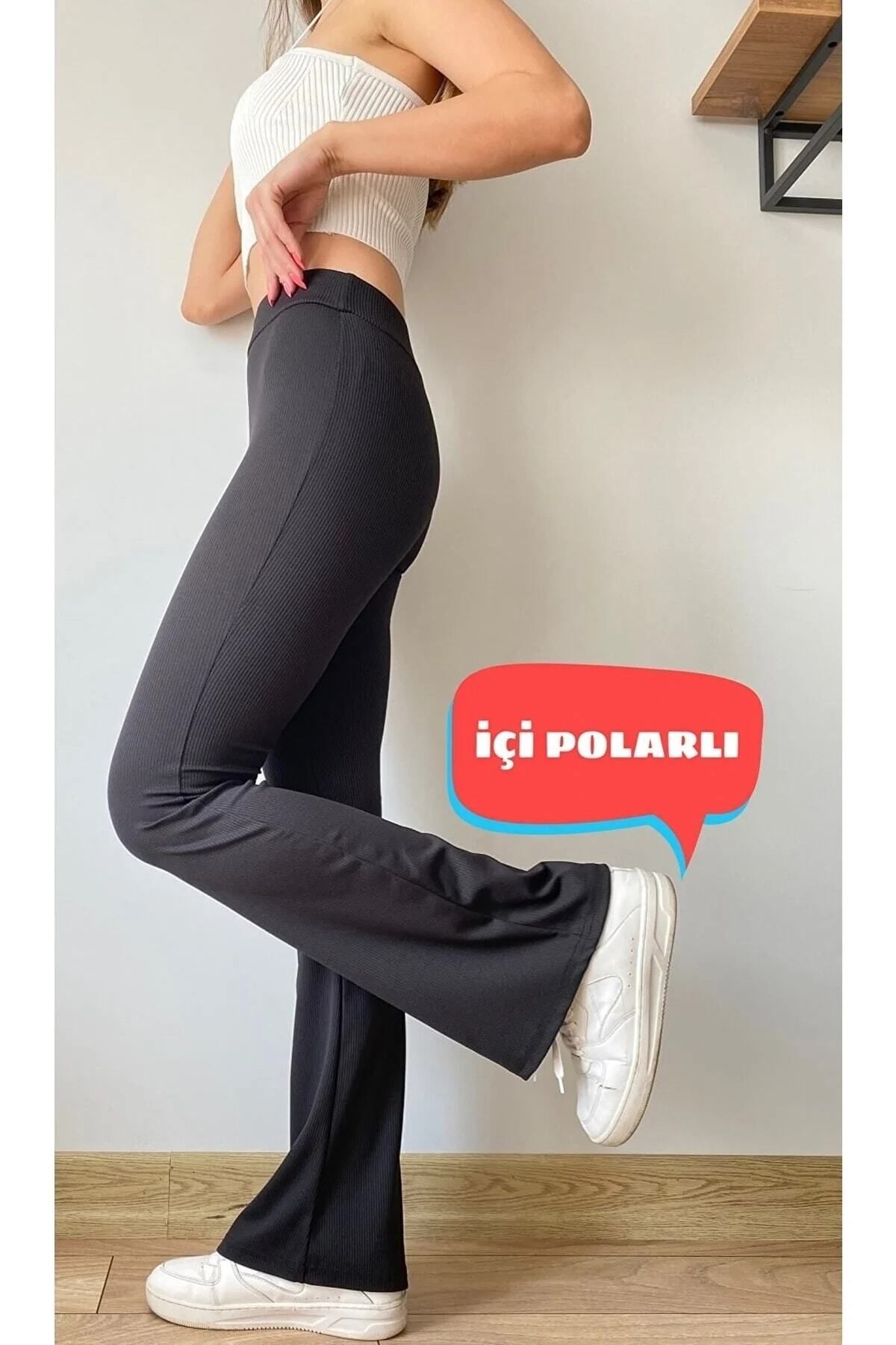 Yüksek Bel Toparlayıcı Içi Polarlı Kışlık Fitilli Ispanyol Tayt Pantolon Yüksek Bel Toparlayıcı Içi Polarlı Kışlık Fitilli Ispanyol Tayt Pantolon