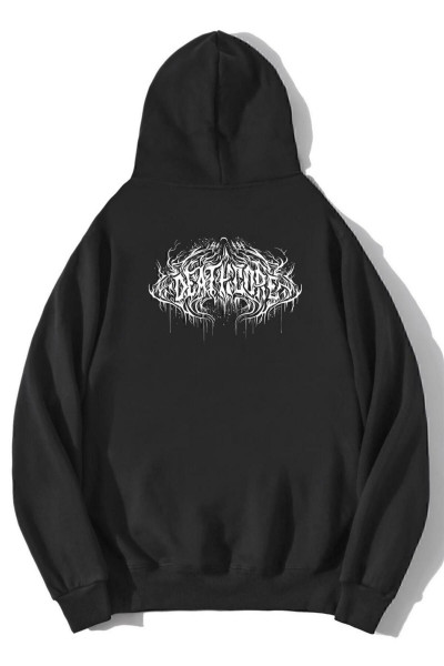 Unisex Oversize Deathcore Lettering Sweatshirt Hoodie Unisex Oversize Deathcore Lettering Sweatshirt Hoodie
