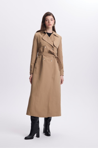 Zincir Detaylı Camel Trençkot 13560 Zincir Detaylı Camel Trençkot 13560