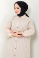 Yazlık Uzun Pamuklu Tunik Krem HM2109 Yazlık Uzun Pamuklu Tunik Krem HM2109