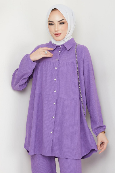 Kat Gömlekli Bürümcük Ikili Takım Lila Kat Gömlekli Bürümcük Ikili Takım Lila