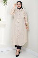 Yazlık Uzun Pamuklu Tunik Krem HM2109 Yazlık Uzun Pamuklu Tunik Krem HM2109