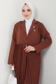 Piliseli Ceketli İkili Takım Kahverengi HM2396 Piliseli Ceketli İkili Takım Kahverengi HM2396