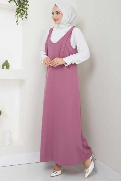 Nehir Örme Jile Elbise Gül Kurusu HM2389 Nehir Örme Jile Elbise Gül Kurusu HM2389