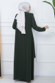 Kolları Taşlı Büyük Beden Anne Elbisesi Haki HM2349 Kolları Taşlı Büyük Beden Anne Elbisesi Haki HM2349