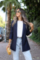 Lacivert Yün Efekt Blazer Lacivert Yün Efekt Blazer