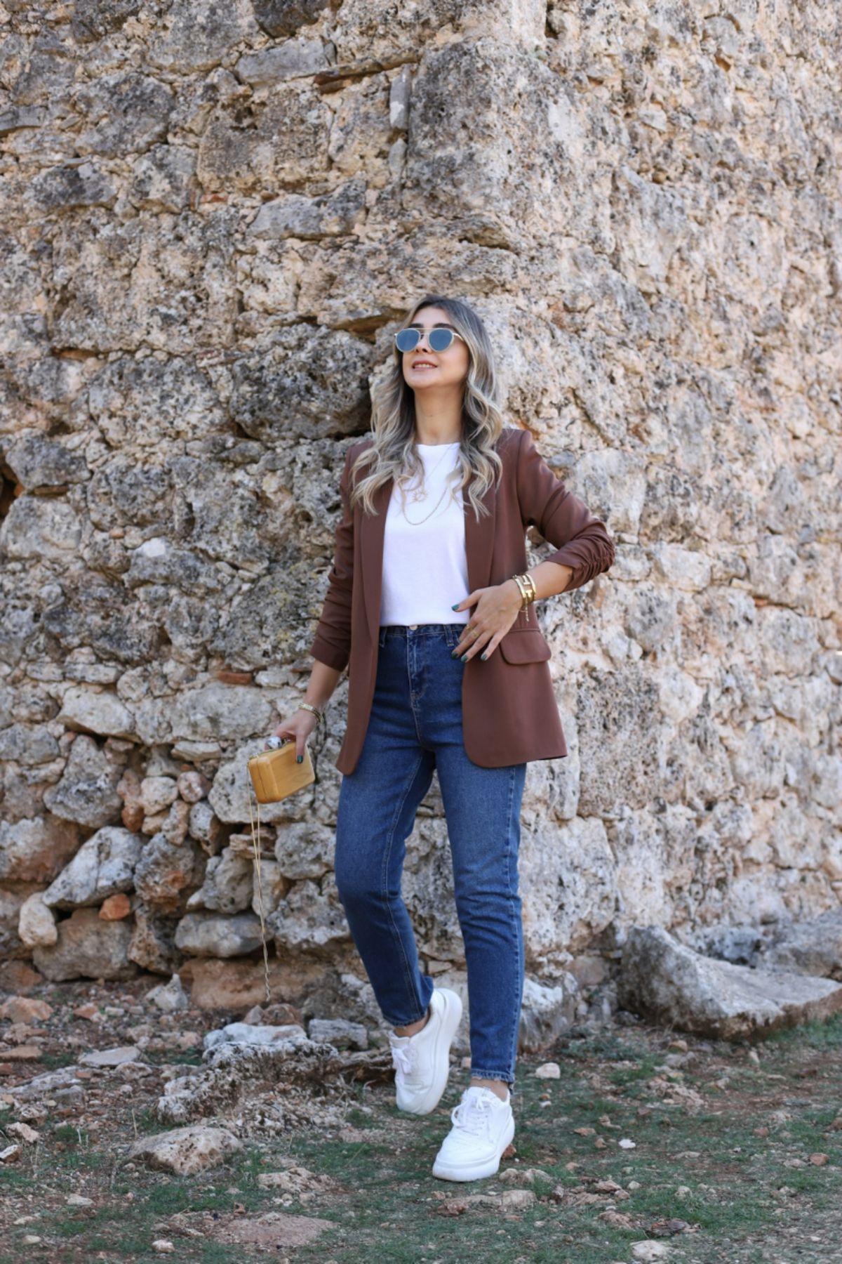 Kahve Kol Büzgü Detay Blazer Kahve Kol Büzgü Detay Blazer