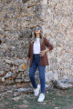 Kahve Kol Büzgü Detay Blazer Kahve Kol Büzgü Detay Blazer