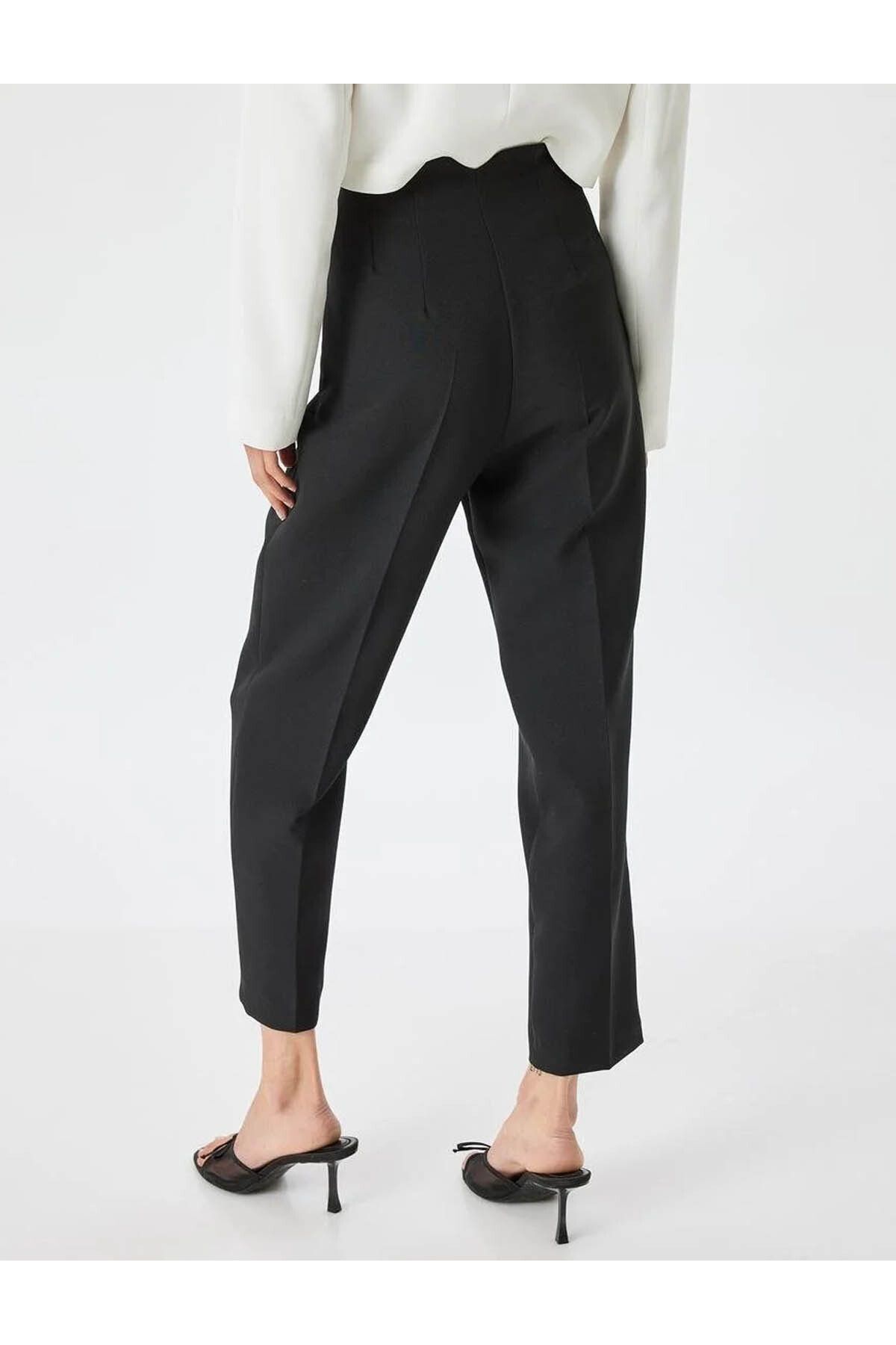 Yüksek Bel Cepli Slim Fit Cigarette Pantolon Yüksek Bel Cepli Slim Fit Cigarette Pantolon