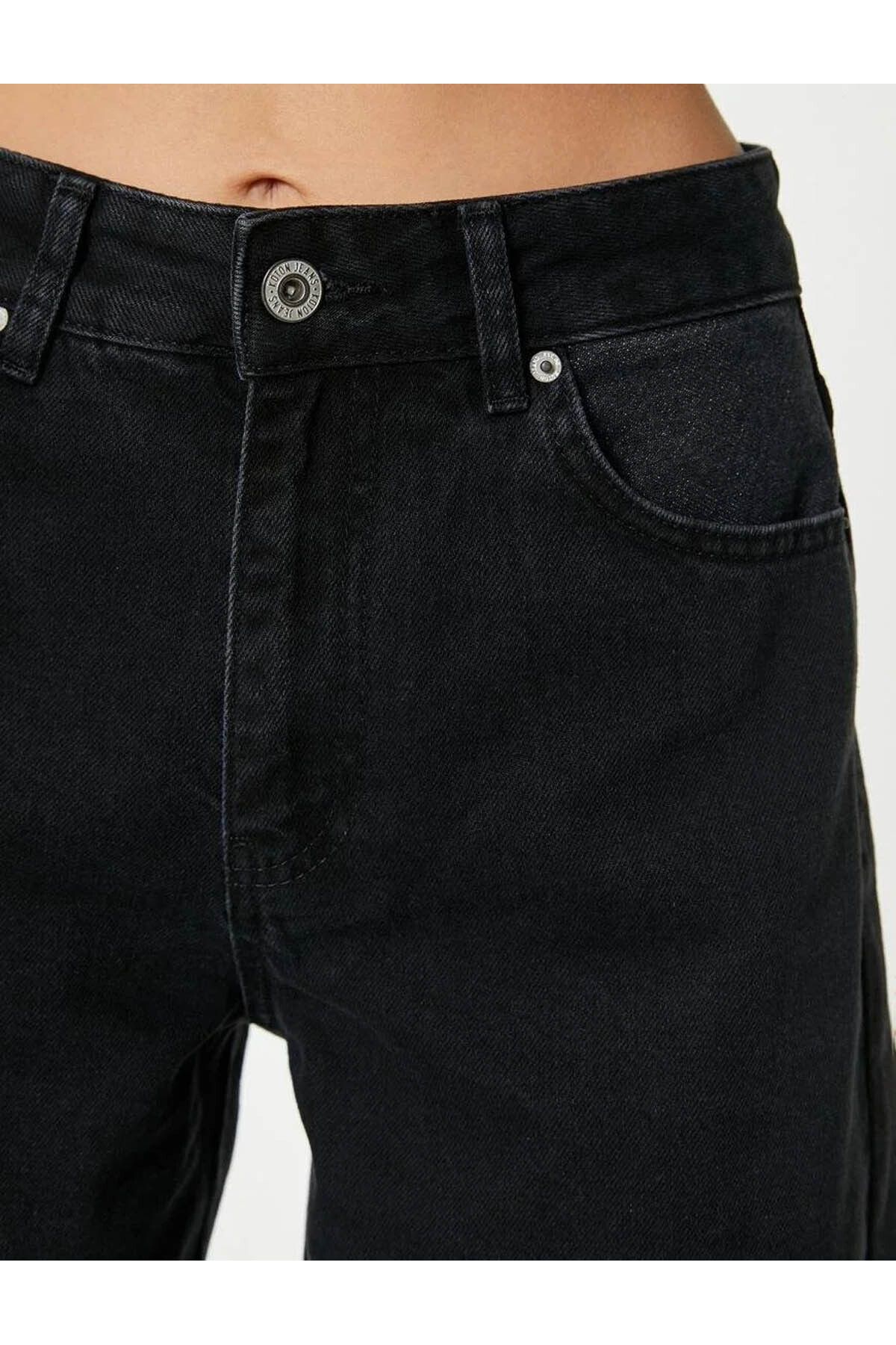 Yüksek Bel Geniş Paça Çift Kumaş Detaylı Kot Pantolon - Wide Leg Jeans Yüksek Bel Geniş Paça Çift Kumaş Detaylı Kot Pantolon - Wide Leg Jeans