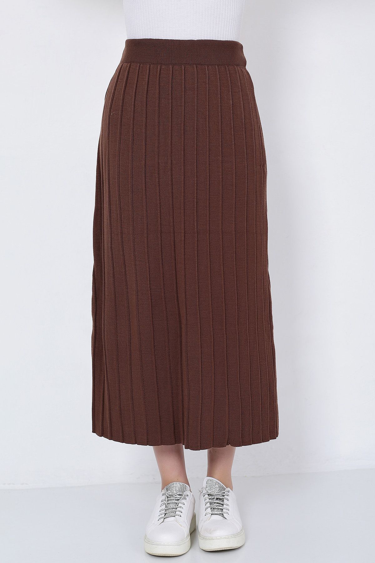Kadın Triko Etek Oversize Kahverengi Kadın Triko Etek Oversize Kahverengi