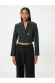Kruvaze Oversize Crop Blazer Ceket Kruvaze Oversize Crop Blazer Ceket