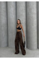 Leopar Desenli Saten Kadın Pantolon Leopar Desenli Saten Kadın Pantolon