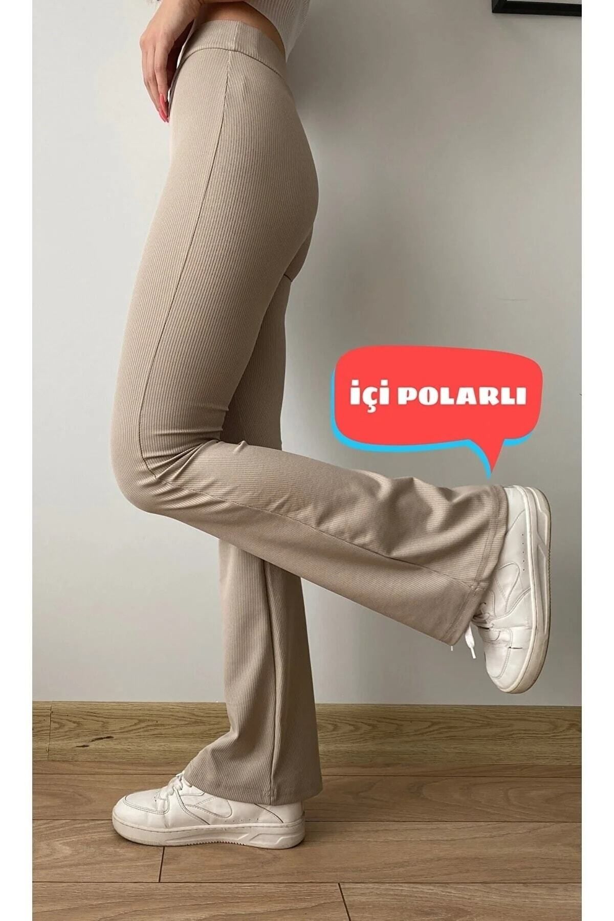 Yüksek Bel Toparlayıcı Içi Polarlı Kışlık Fitilli Ispanyol Tayt Pantolon Yüksek Bel Toparlayıcı Içi Polarlı Kışlık Fitilli Ispanyol Tayt Pantolon