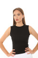 Kadın Siyah Sıfır Kol Bisiklet Yaka T-shirt Bluz Body Atlet Fitilli Kaşkorse Kadın Siyah Sıfır Kol Bisiklet Yaka T-shirt Bluz Body Atlet Fitilli Kaşkorse