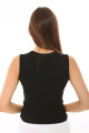 Kadın Siyah Sıfır Kol Bisiklet Yaka T-shirt Bluz Body Atlet Fitilli Kaşkorse Kadın Siyah Sıfır Kol Bisiklet Yaka T-shirt Bluz Body Atlet Fitilli Kaşkorse