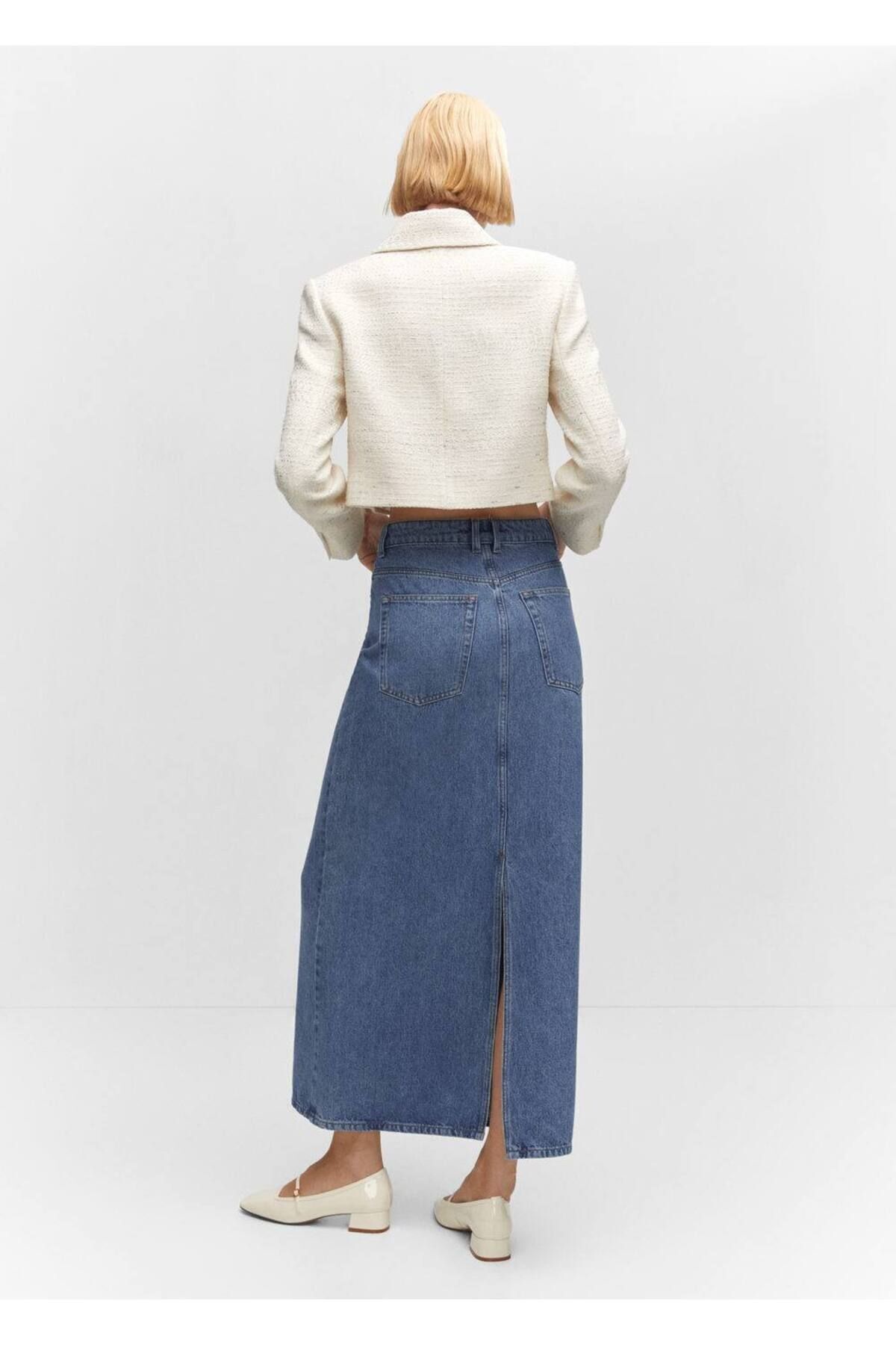 Uzun Denim Etek