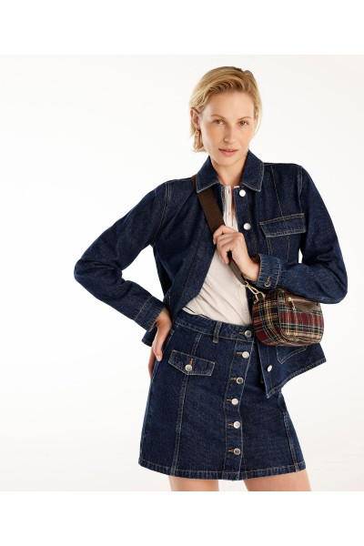 Normal Kesim Dikiş Detaylı Denim Ceket Normal Kesim Dikiş Detaylı Denim Ceket