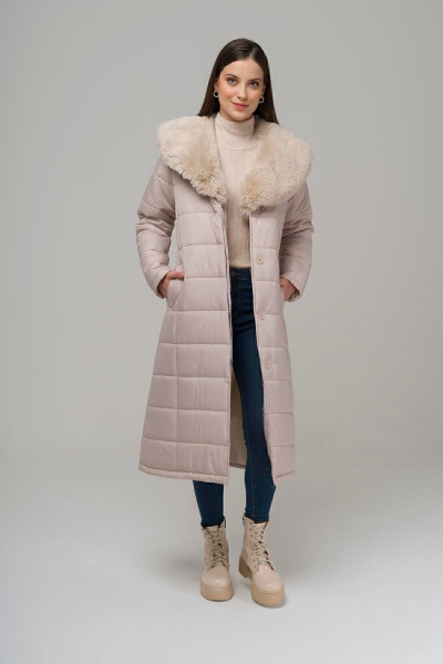 Yakası Çıkabilen Kürklü Ara Boy Kapitone Mont TAŞ 6506 Yakası Çıkabilen Kürklü Ara Boy Kapitone Mont TAŞ 6506